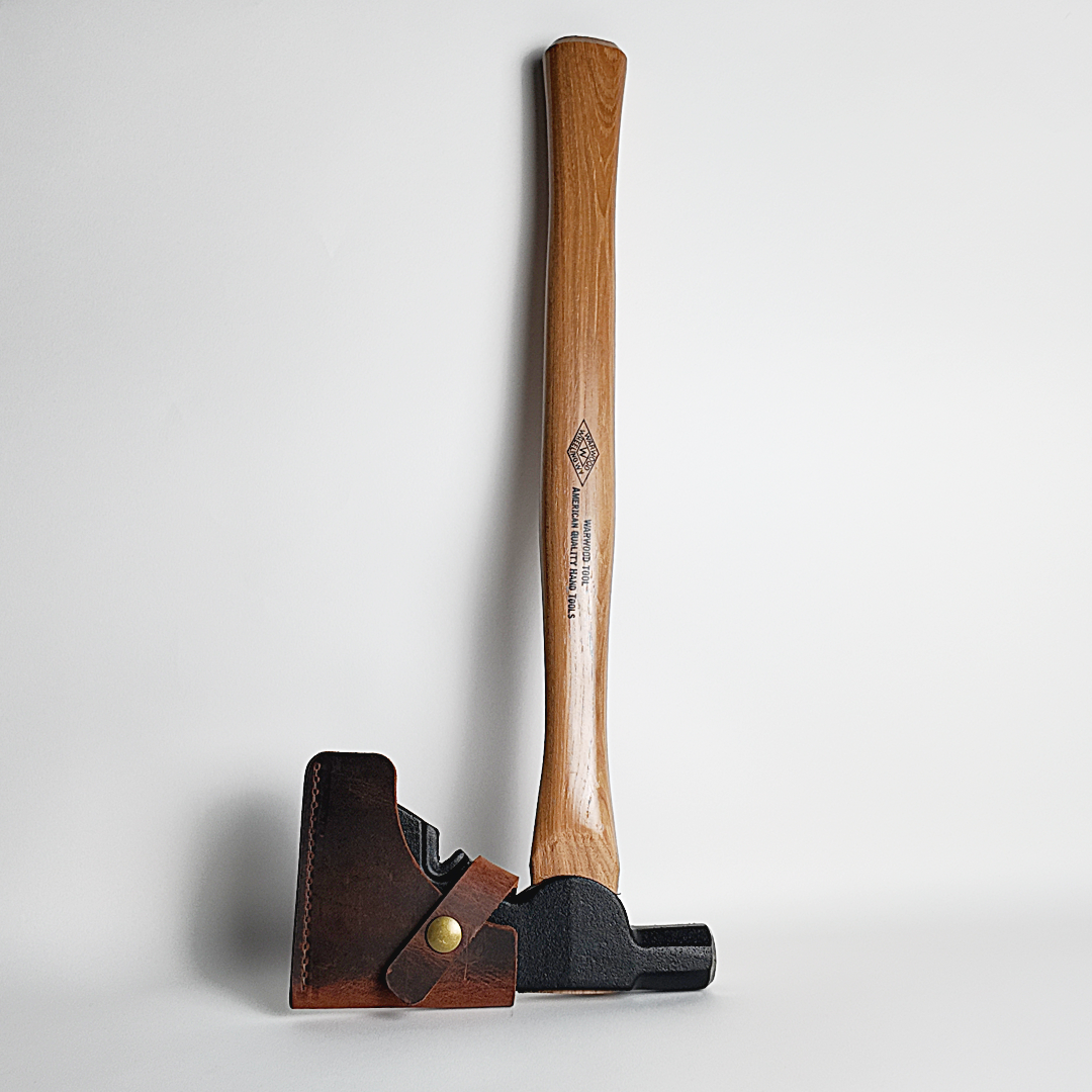Flint-Edge Half Axe Sewn Leather Mask