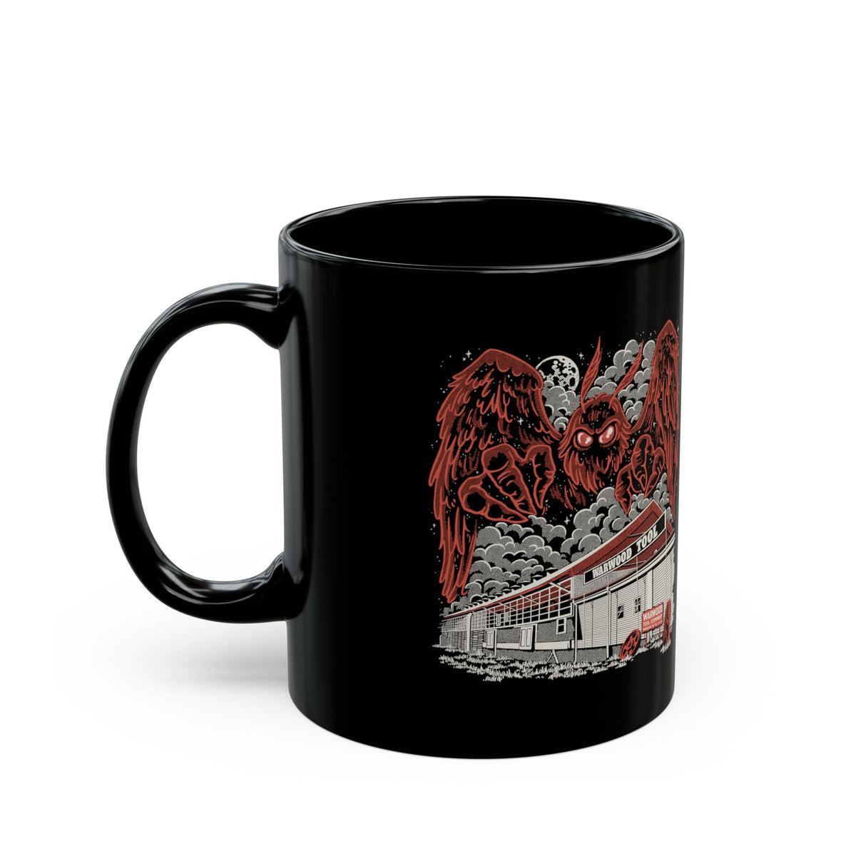 Mothman Mug - 11oz Black Ceramic
