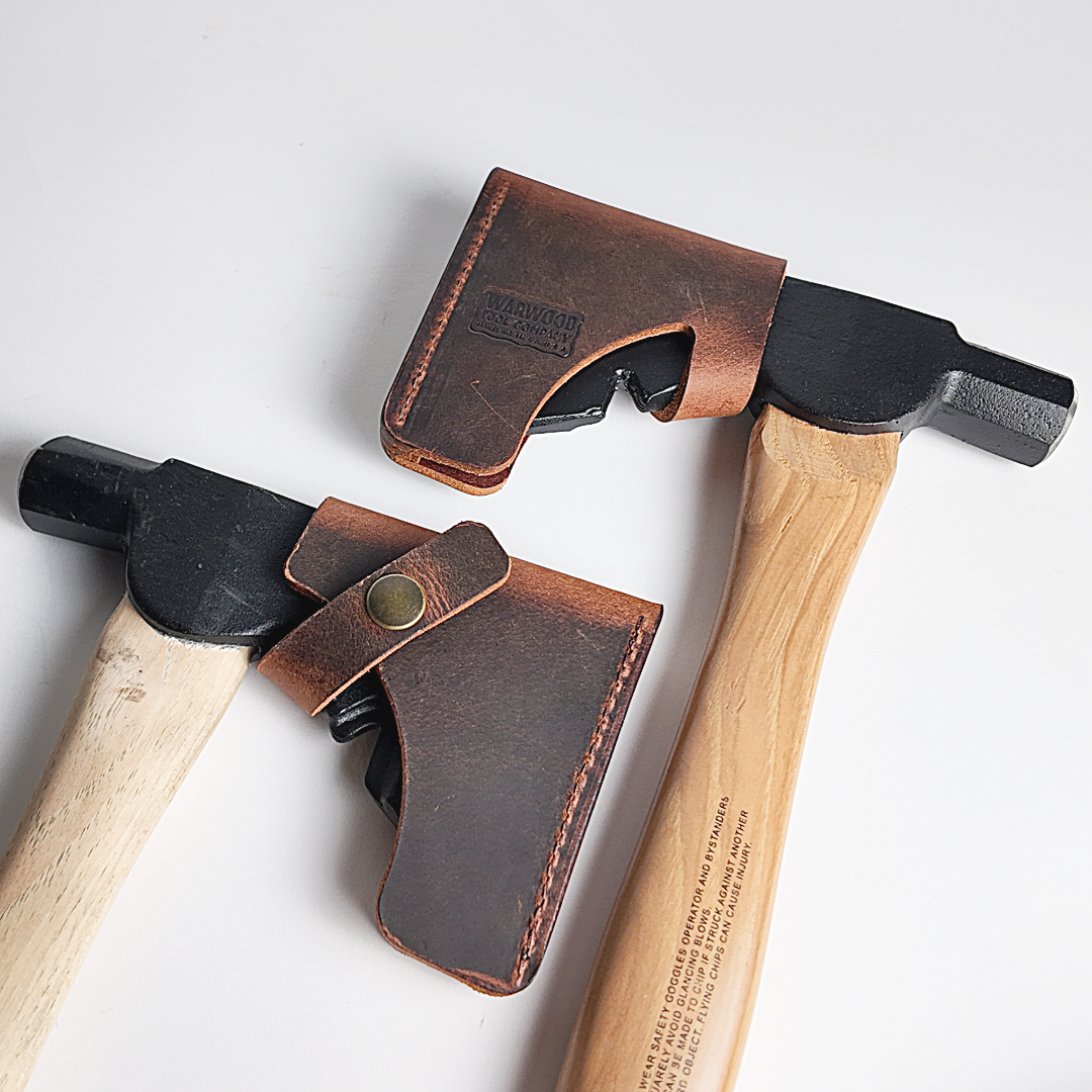 Flint-Edge Half Axe Sewn Leather Mask